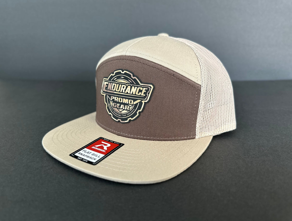 Richardson 168 Seven Panel Flat Bill Trucker Snapback - Endurance Promo Gear