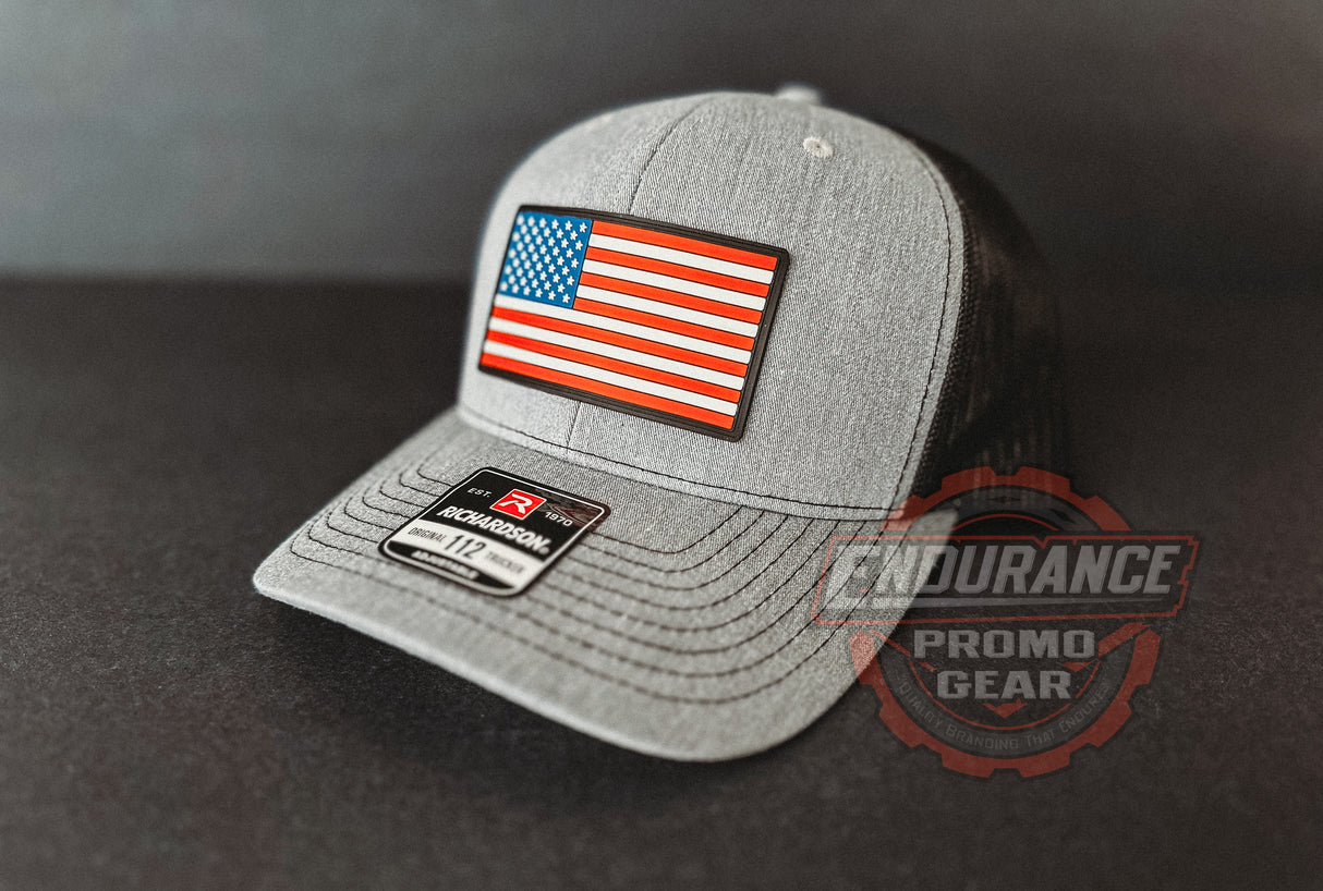 American Flag Hats - Silicone Patch - Endurance Promo Gear