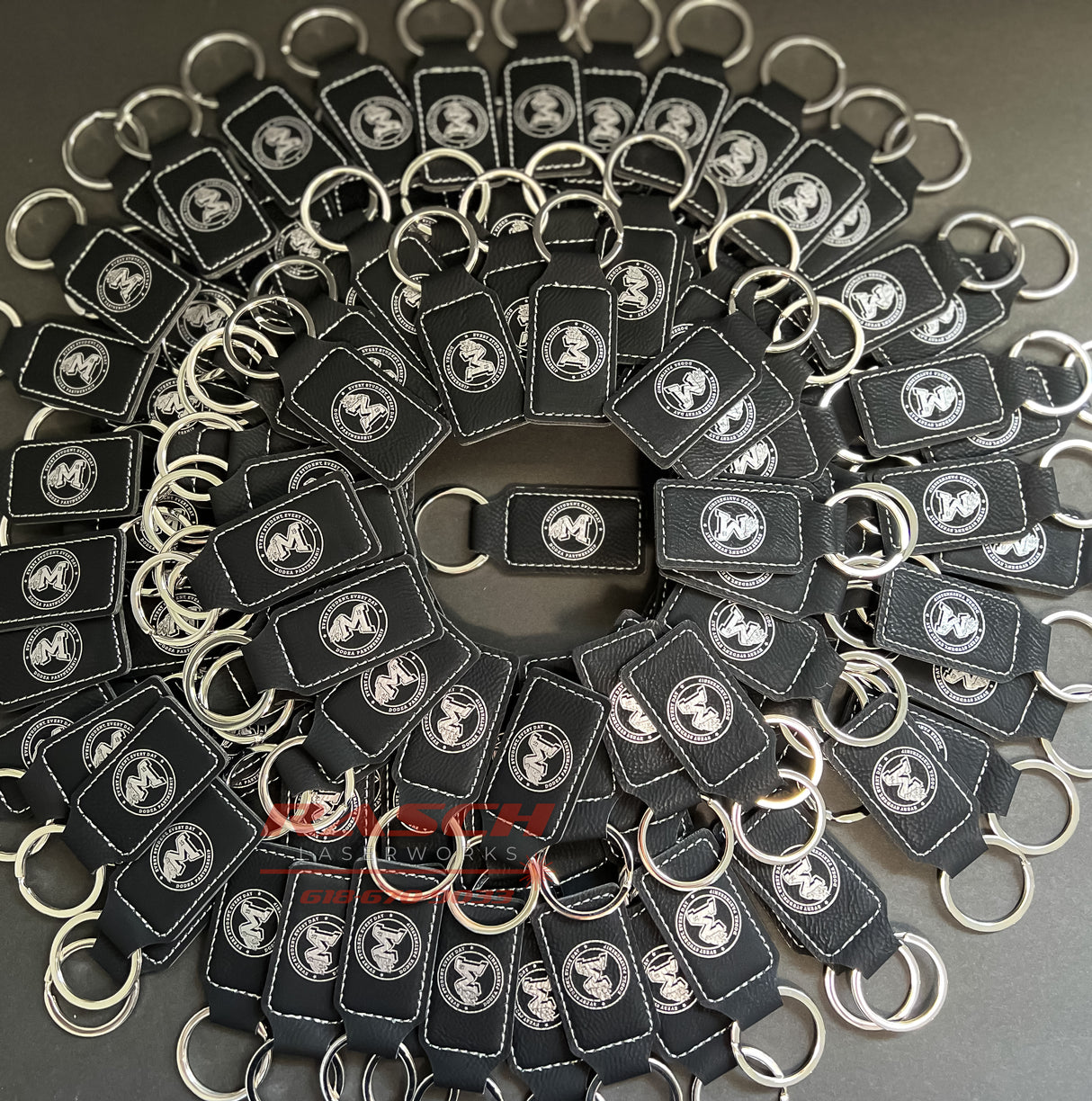 Set of 25 Rectangle Leatherette Keychains - Endurance Promo Gear