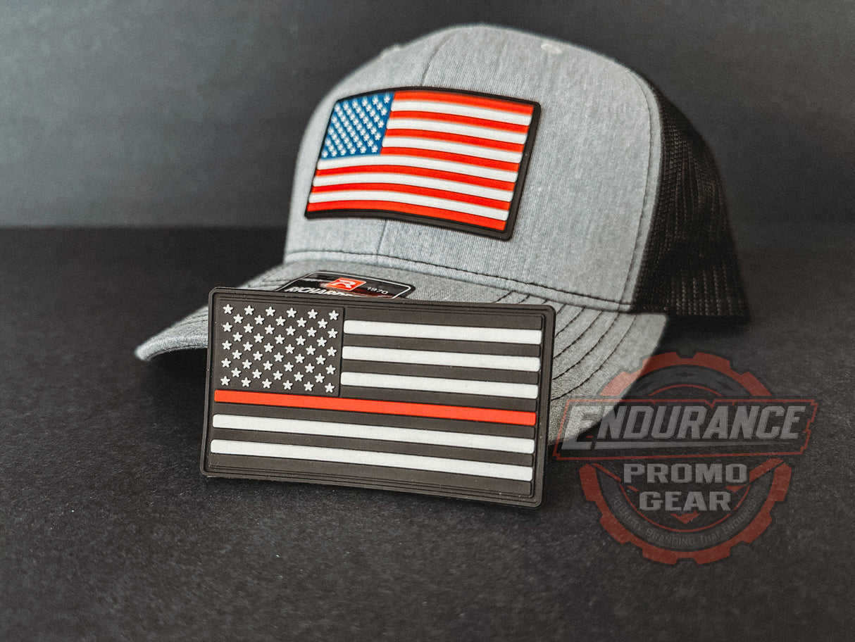 American Flag Hats - Silicone Patch - Endurance Promo Gear