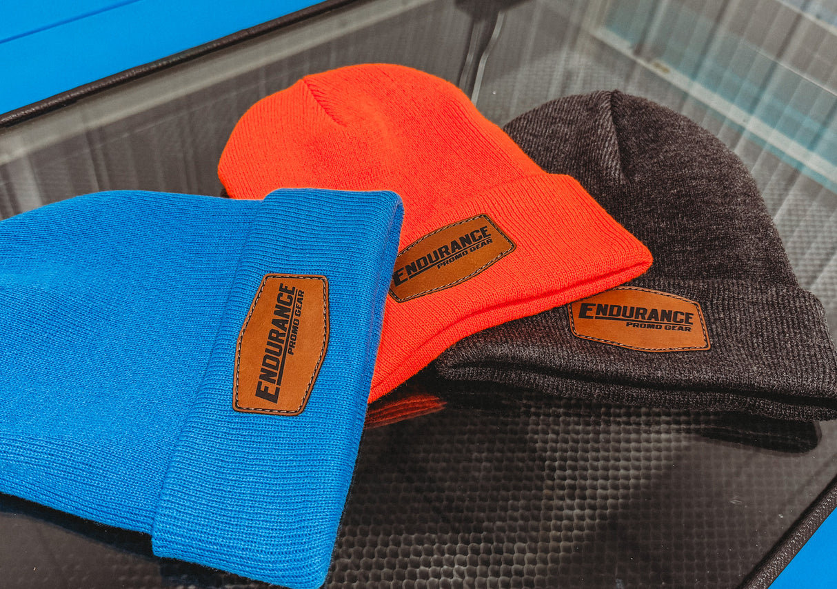 YP Classics Cuffed Knit Beanie with Custom Sewn Patch - Endurance Promo Gear