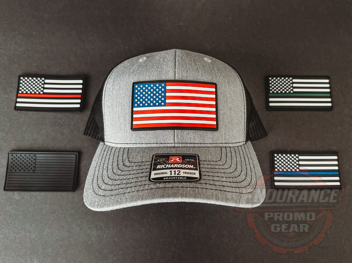 American Flag Hats - Silicone Patch - Endurance Promo Gear