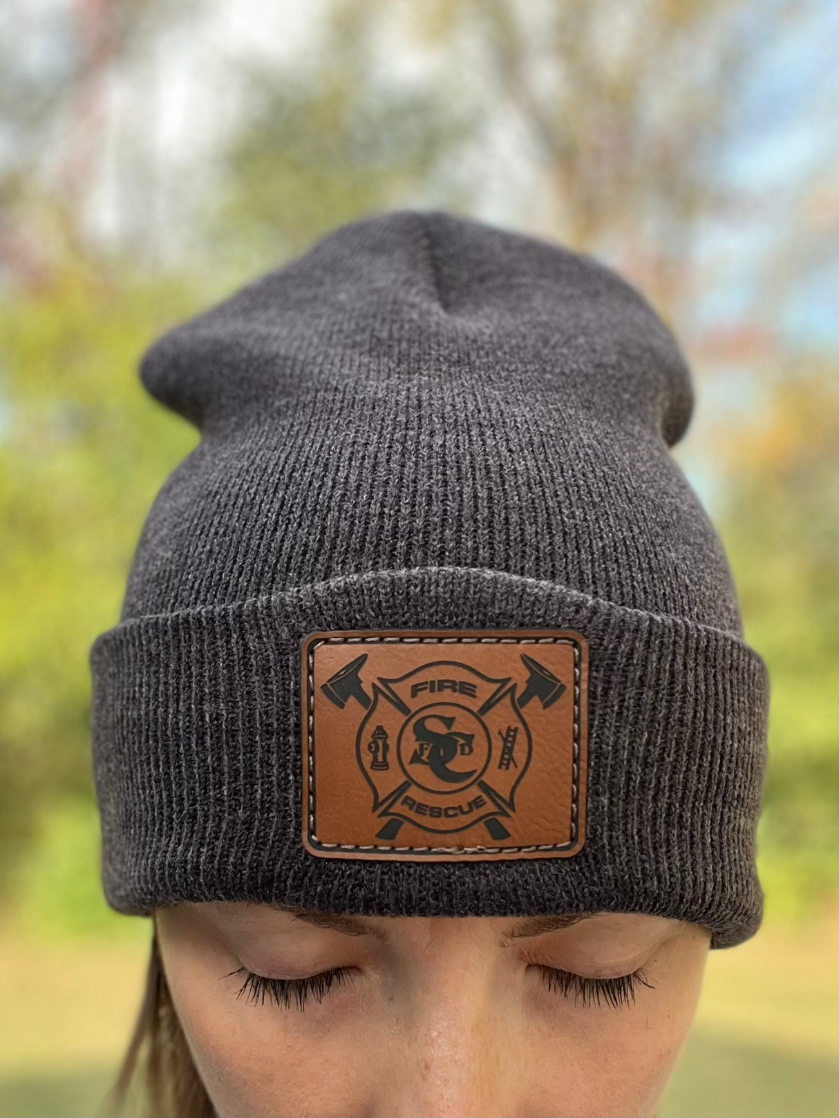 SCFD Cuffed Knit Beanie with Sewn Patch