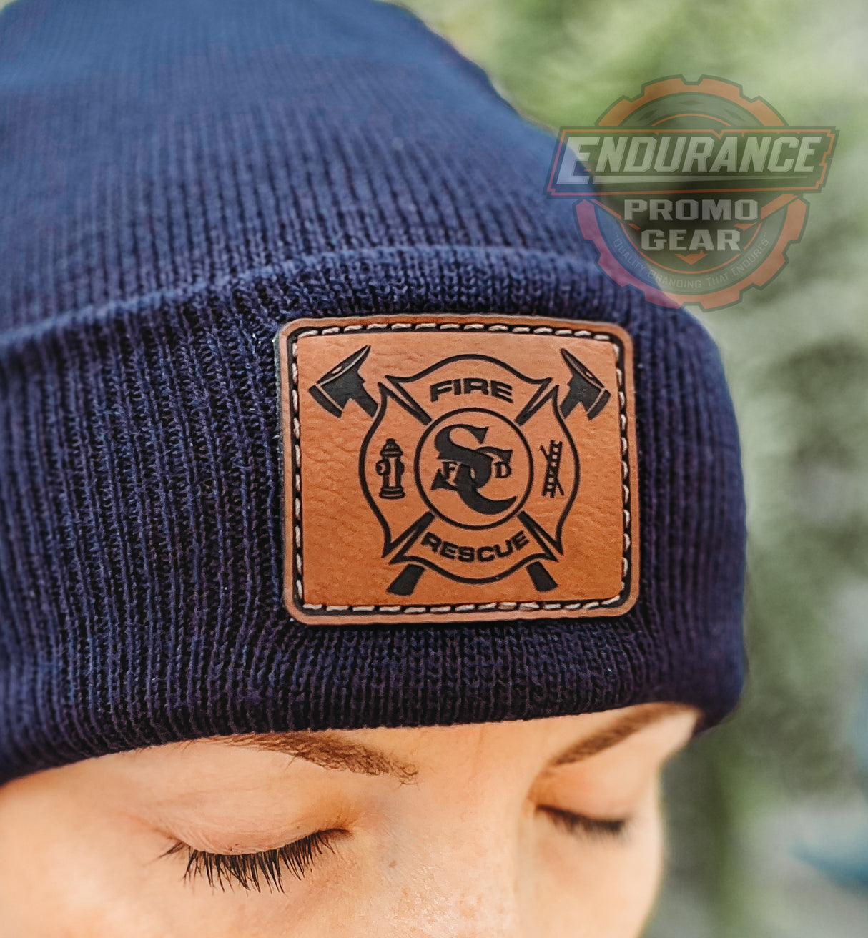 SCFD Cuffed Knit Beanie with Sewn Patch