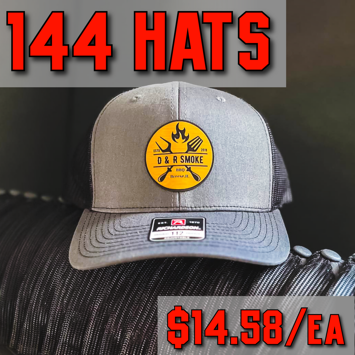 Richardson 112 Leather Patch Hats – Bulk 144x Pack