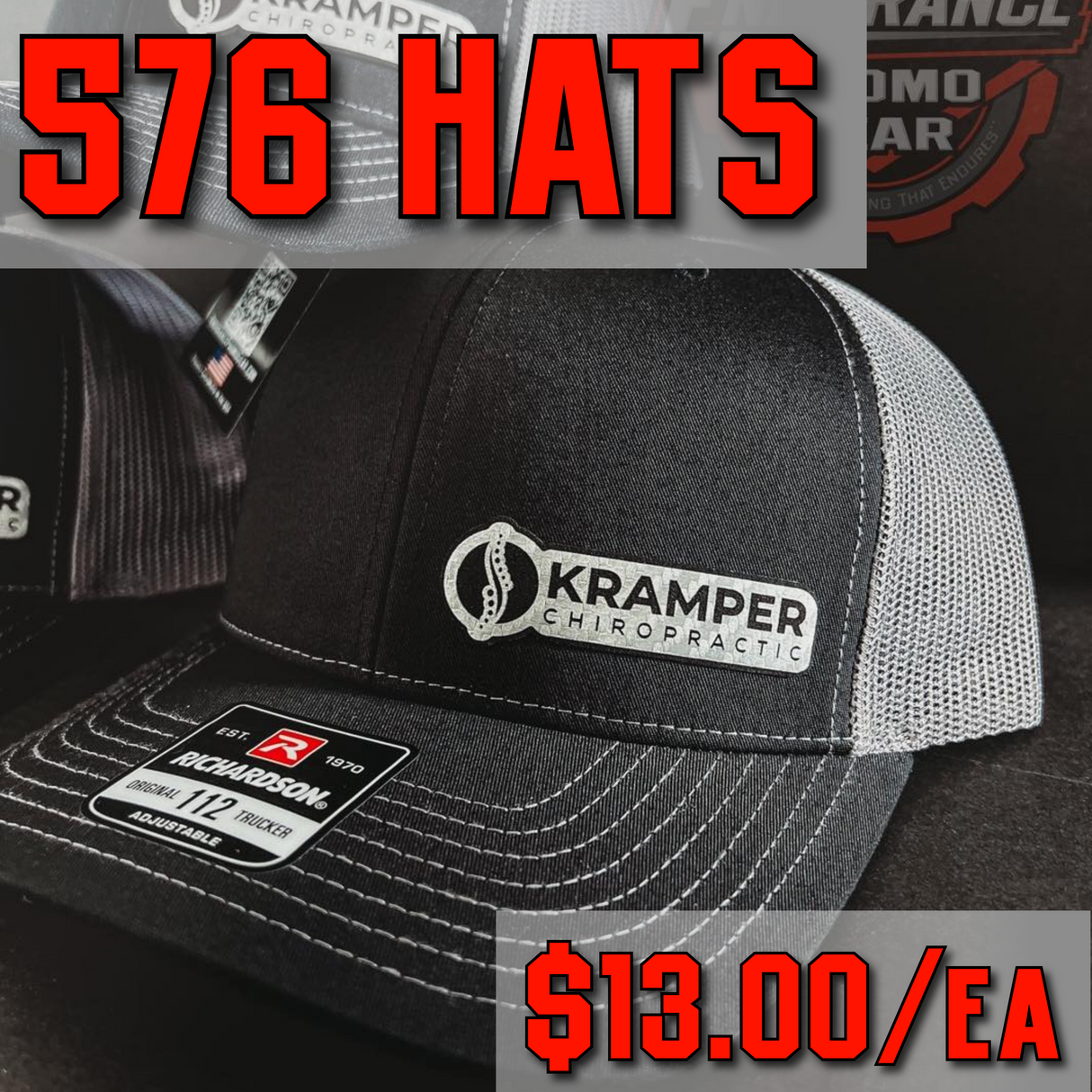 Richardson 112 Leather Patch Hats – Bulk 576x Pack