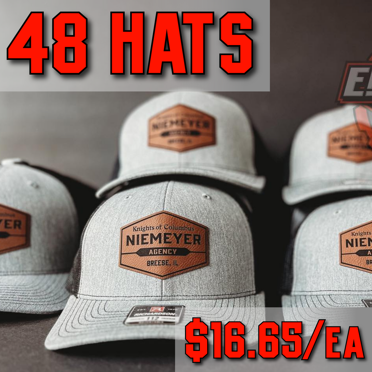 Richardson 112 Leather Patch Hats – Bulk 48x Pack